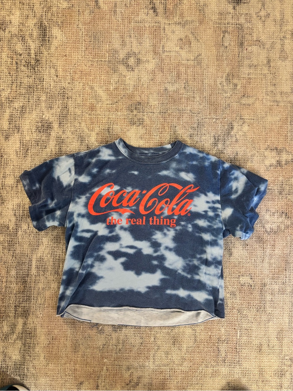 Coca Cola Navy and White Tie-Dye Logo Tee